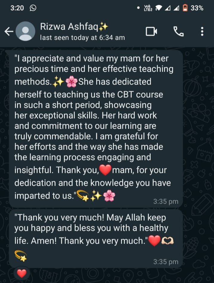 Student WhatsApp feedback