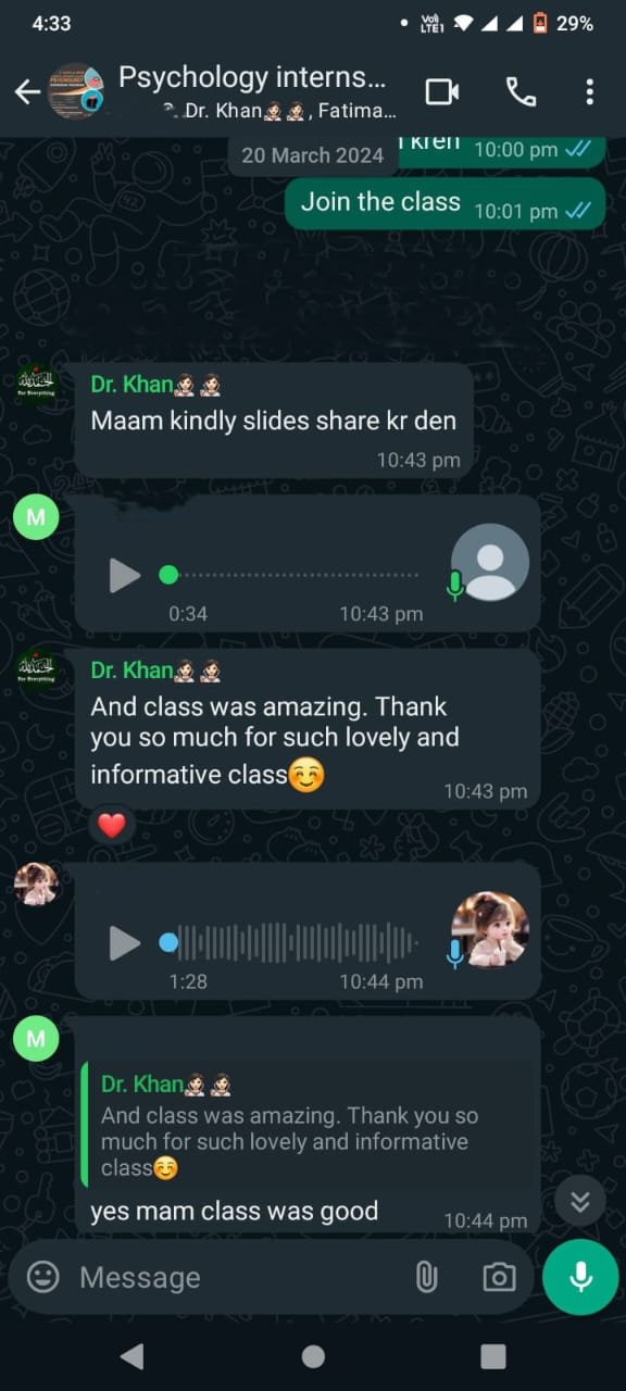 Student WhatsApp feedback